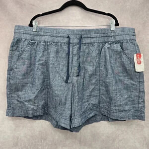 BCG Plus Lifestyle‎ Cuff Chambray Medieval Blue Shorts Size 3X NWT